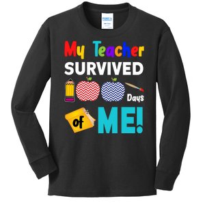 My Teacher Survived 100 Days Of Me Kids Long Sleeve Shirt