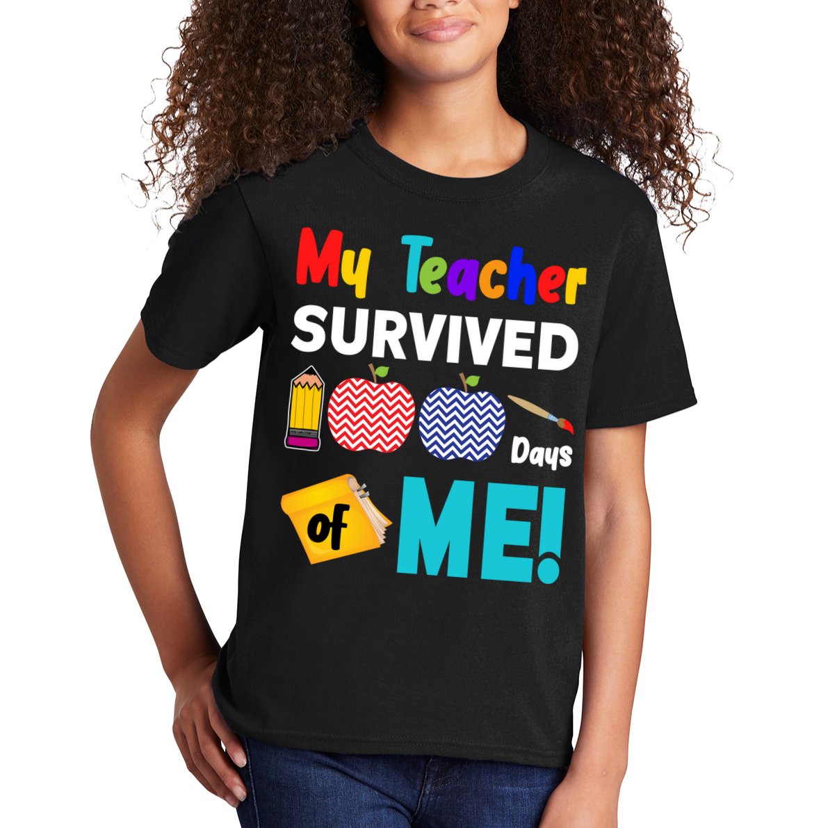 My Teacher Survived 100 Days Of Me Kids T-Shirt