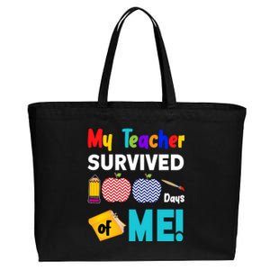 My Teacher Survived 100 Days Of Me Cotton Canvas Jumbo Tote