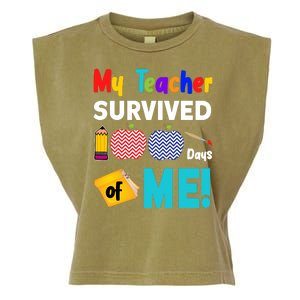 My Teacher Survived 100 Days Of Me Garment-Dyed Women's Muscle Tee