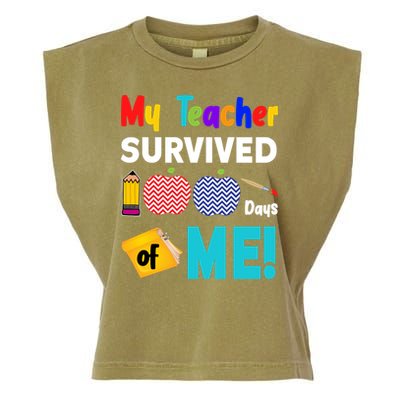 My Teacher Survived 100 Days Of Me Garment-Dyed Women's Muscle Tee