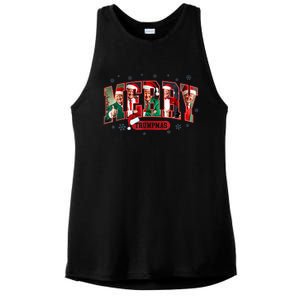 Merry Trumpmas Santa Trump Christmas Pajamas Funny Ladies PosiCharge Tri-Blend Wicking Tank