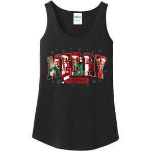 Merry Trumpmas Santa Trump Christmas Pajamas Funny Ladies Essential Tank