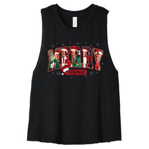 Merry Trumpmas Santa Trump Christmas Pajamas Funny Women's Racerback Cropped Tank