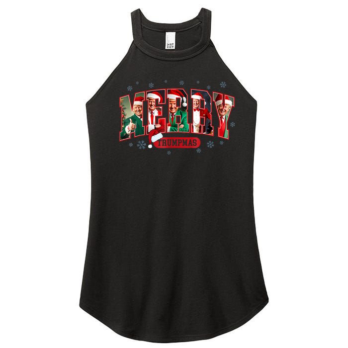 Merry Trumpmas Santa Trump Christmas Pajamas Funny Women's Perfect Tri Rocker Tank