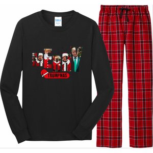 Merry Trumpmas Santa Trump Christmas Pajamas Humor Long Sleeve Pajama Set