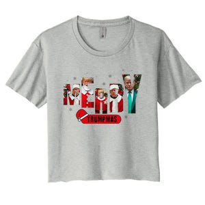 Merry Trumpmas Santa Trump Christmas Pajamas Humor Women's Crop Top Tee