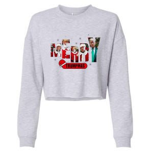 Merry Trumpmas Santa Trump Christmas Pajamas Humor Cropped Pullover Crew