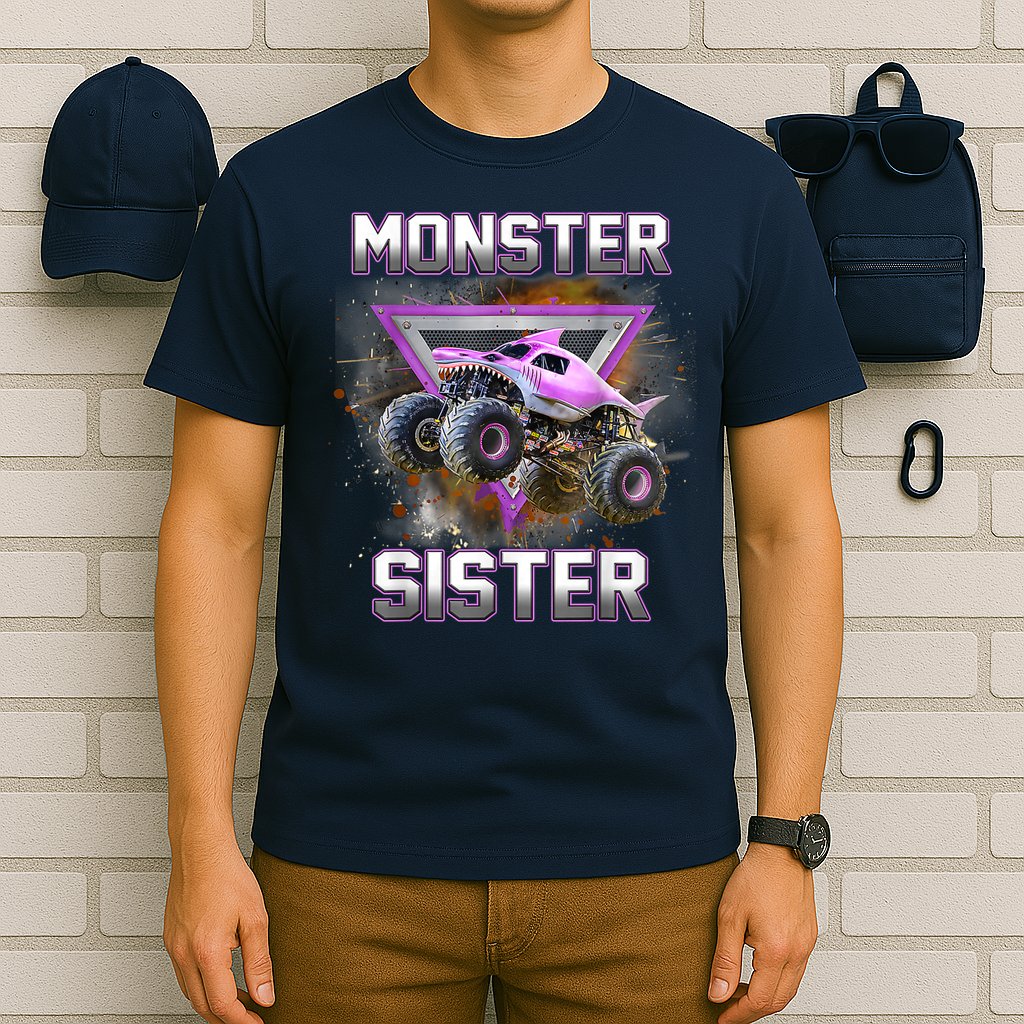 Monster Truck Sister Monster Truck Are My Jam Truck T-Shirt