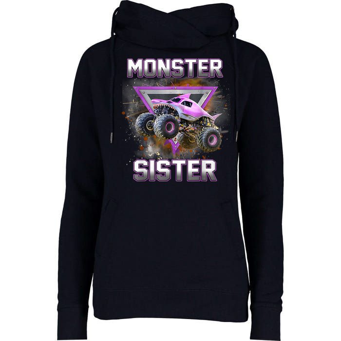 Monster Truck Sister Monster Truck Are My Jam Truck Womens Funnel Neck Pullover Hood