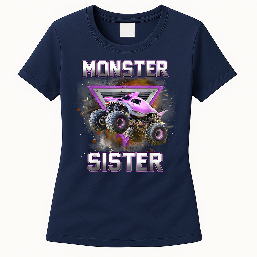 Monster Truck Sister Monster Truck Are My Jam Truck Womens T-Shirt