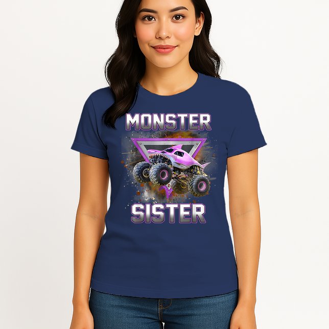 Monster Truck Sister Monster Truck Are My Jam Truck Womens T-Shirt