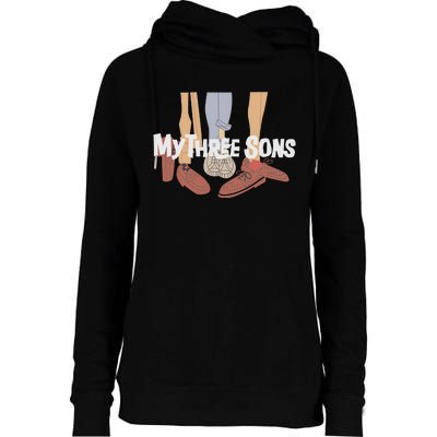 My Three Sons Shoes Retro Lover Gift Womens Funnel Neck Pullover Hood