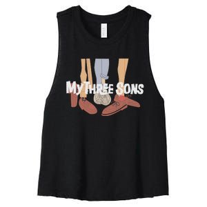 My Three Sons Shoes Retro Lover Gift Women's Racerback Cropped Tank