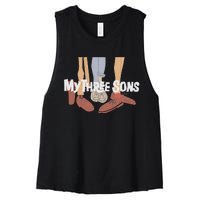 My Three Sons Shoes Retro Lover Gift Women's Racerback Cropped Tank