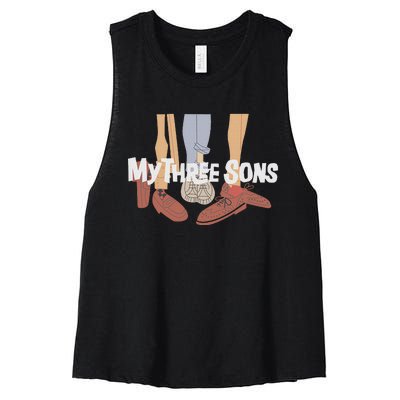 My Three Sons Shoes Retro Lover Gift Women's Racerback Cropped Tank