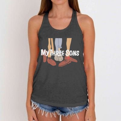 My Three Sons Shoes Retro Lover Gift Women's Knotted Racerback Tank