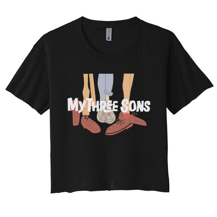 My Three Sons Shoes Retro Lover Gift Women's Crop Top Tee