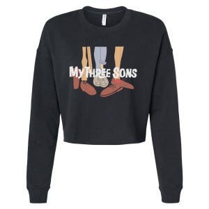 My Three Sons Shoes Retro Lover Gift Cropped Pullover Crew