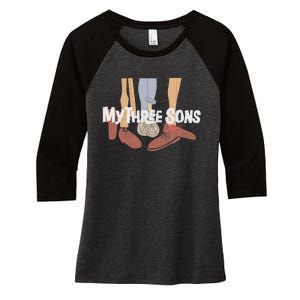 My Three Sons Shoes Retro Lover Gift Women's Tri-Blend 3/4-Sleeve Raglan Shirt