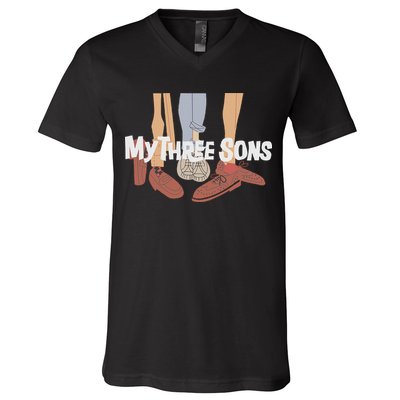 My Three Sons Shoes Retro Lover V-Neck T-Shirt