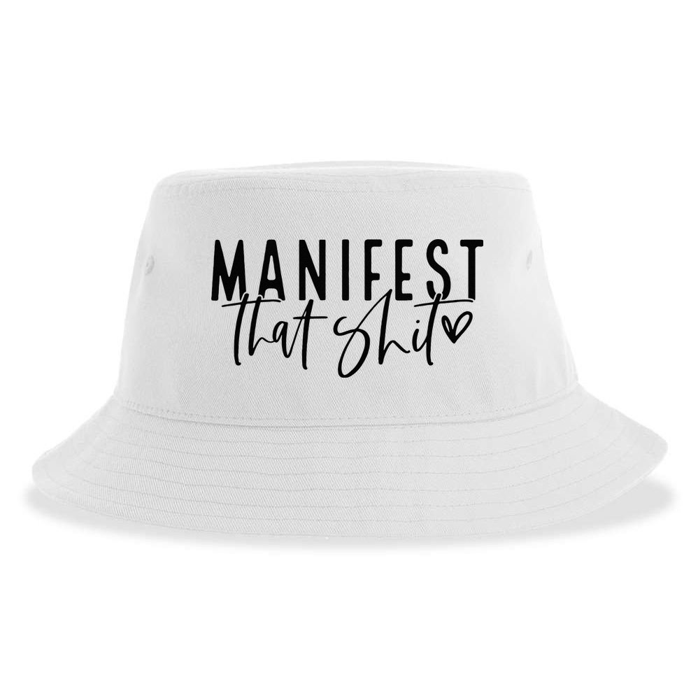 Manifest That Shit Attraction Law Spiritual Yoga Meditation Sustainable Bucket Hat