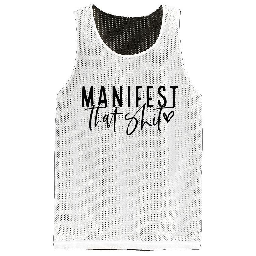Manifest That Shit Attraction Law Spiritual Yoga Meditation Mesh Reversible Basketball Jersey Tank