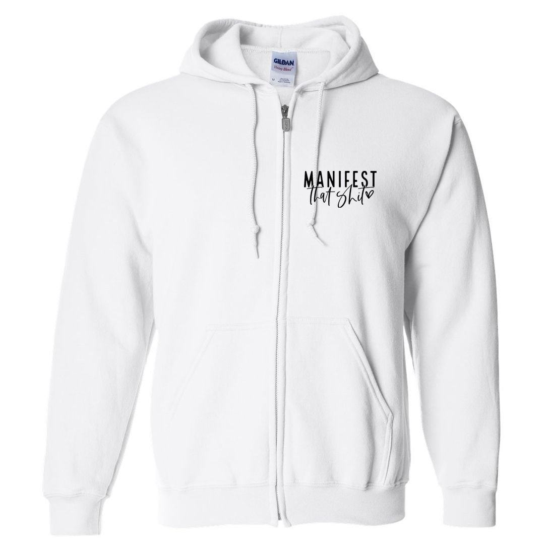 Manifest That Shit Attraction Law Spiritual Yoga Meditation Full Zip Hoodie