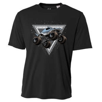 Monster Truck Shark For Adults And Boys Girls Shark Truck Cooling Performance Crew T-Shirt