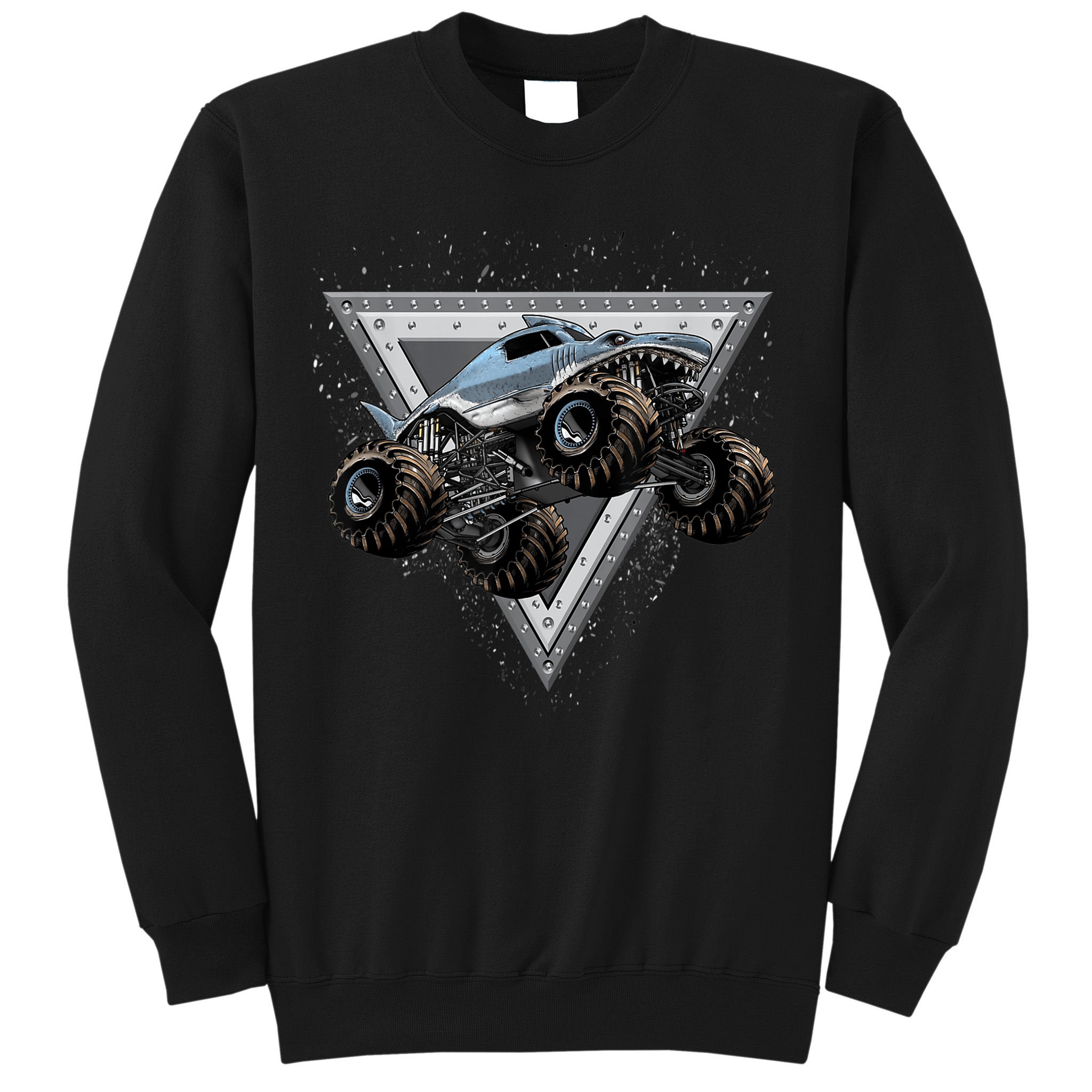 Monster Truck Shark For Adults And Boys Girls Shark Truck Sweatshirt