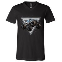 Monster Truck Shark For Adults And Boys Girls Shark Truck V-Neck T-Shirt