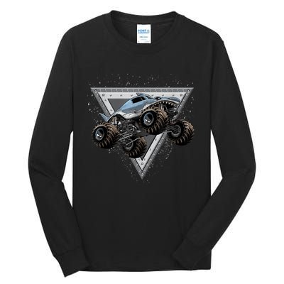 Monster Truck Shark For Adults And Boys Girls Shark Truck Tall Long Sleeve T-Shirt