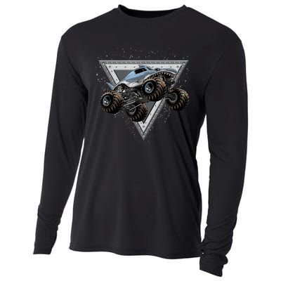 Monster Truck Shark For Adults And Boys Girls Shark Truck Cooling Performance Long Sleeve Crew