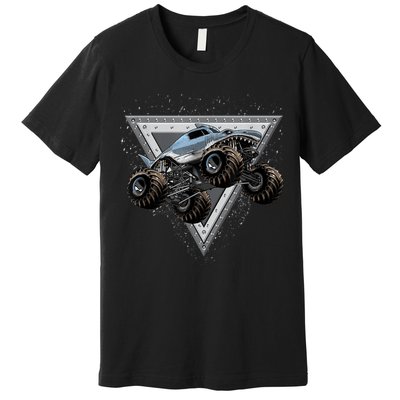 Monster Truck Shark For Adults And Boys Girls Shark Truck Premium T-Shirt