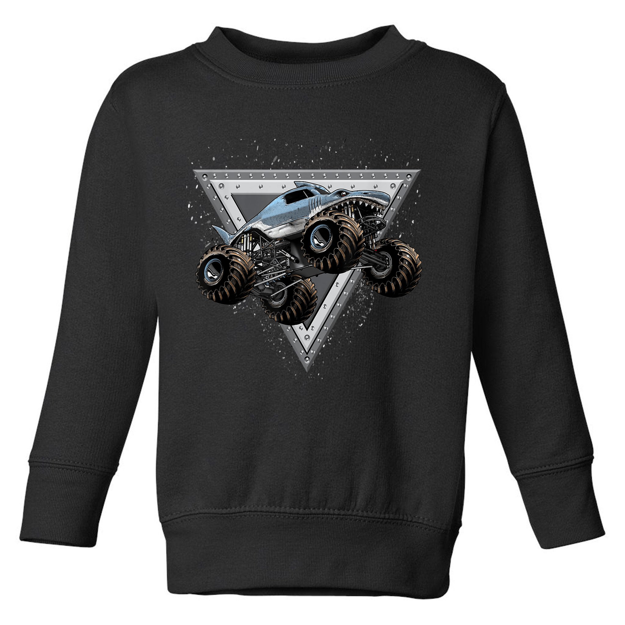 Monster Truck Shark For Adults And Boys Girls Shark Truck Toddler Sweatshirt