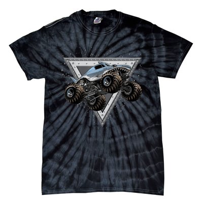 Monster Truck Shark For Adults And Boys Girls Shark Truck Tie-Dye T-Shirt