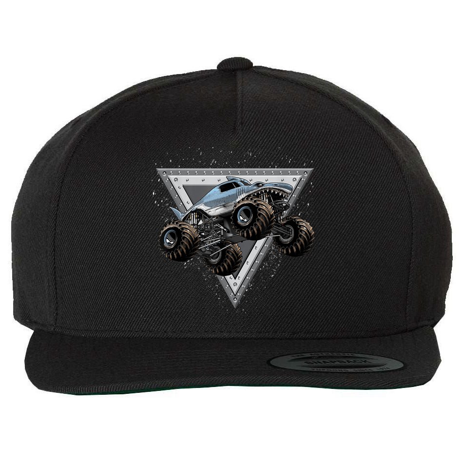 Monster Truck Shark For Adults And Boys Girls Shark Truck Wool Snapback Cap