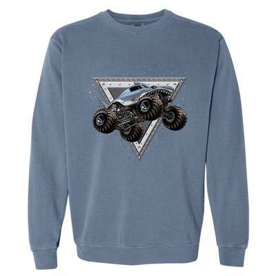 Monster Truck Shark For Adults And Boys Girls Shark Truck Garment-Dyed Sweatshirt