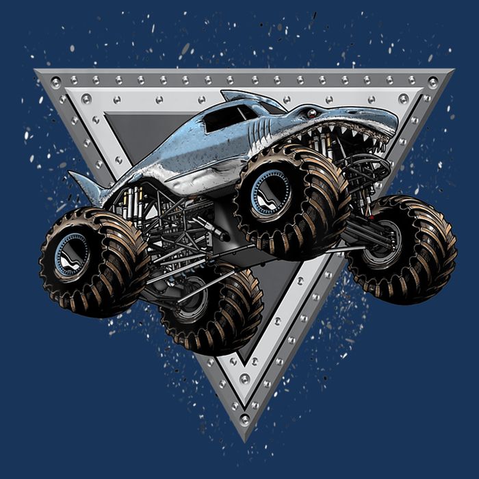 Monster Truck Shark For Adults And Boys Girls Shark Truck Infant Baby Jersey Bodysuit