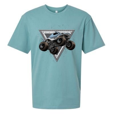 Monster Truck Shark For Adults And Boys Girls Shark Truck Sueded Cloud Jersey T-Shirt