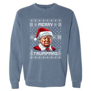 Merry Trumpmas Santa Claus Trump Christmas Ugly Christmas Garment-Dyed Sweatshirt