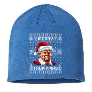 Merry Trumpmas Santa Claus Trump Christmas Ugly Christmas Sustainable Beanie