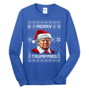 Merry Trumpmas Santa Claus Trump Christmas Ugly Christmas Tall Long Sleeve T-Shirt