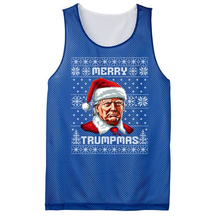 Merry Trumpmas Santa Claus Trump Christmas Ugly Christmas Mesh Reversible Basketball Jersey Tank