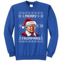 Merry Trumpmas Santa Claus Trump Christmas Ugly Christmas Tall Sweatshirt