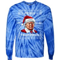 Merry Trumpmas Santa Claus Trump Christmas Ugly Christmas Tie-Dye Long Sleeve Shirt