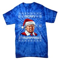 Merry Trumpmas Santa Claus Trump Christmas Ugly Christmas Tie-Dye T-Shirt