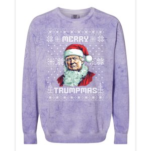 Merry Trumpmas Santa Claus Trump Christmas Ugly Christmas Colorblast Crewneck Sweatshirt