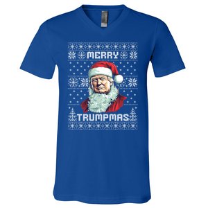 Merry Trumpmas Santa Claus Trump Christmas Ugly Christmas V-Neck T-Shirt