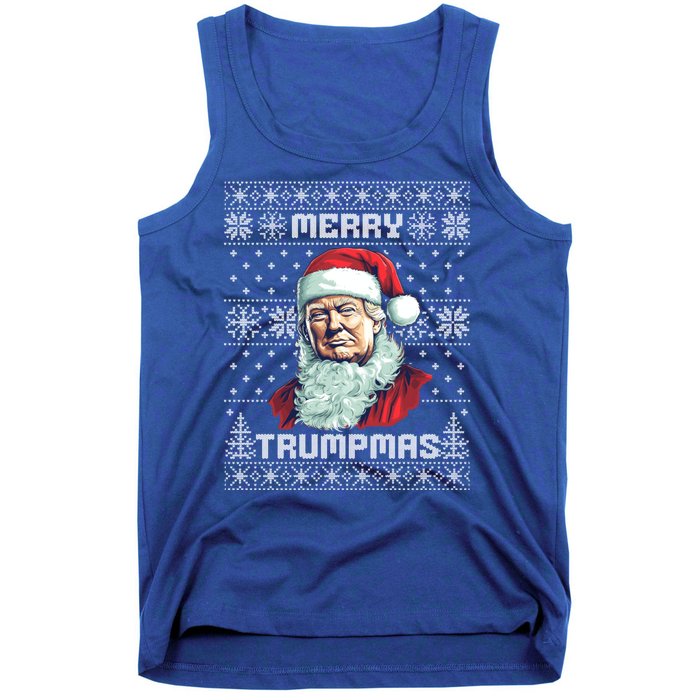 Merry Trumpmas Santa Claus Trump Christmas Ugly Christmas Tank Top